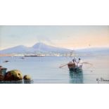 Maria Gianni (1800-1900)gouacheVesuvius and the Bay of Naplessigned6 x 11in.