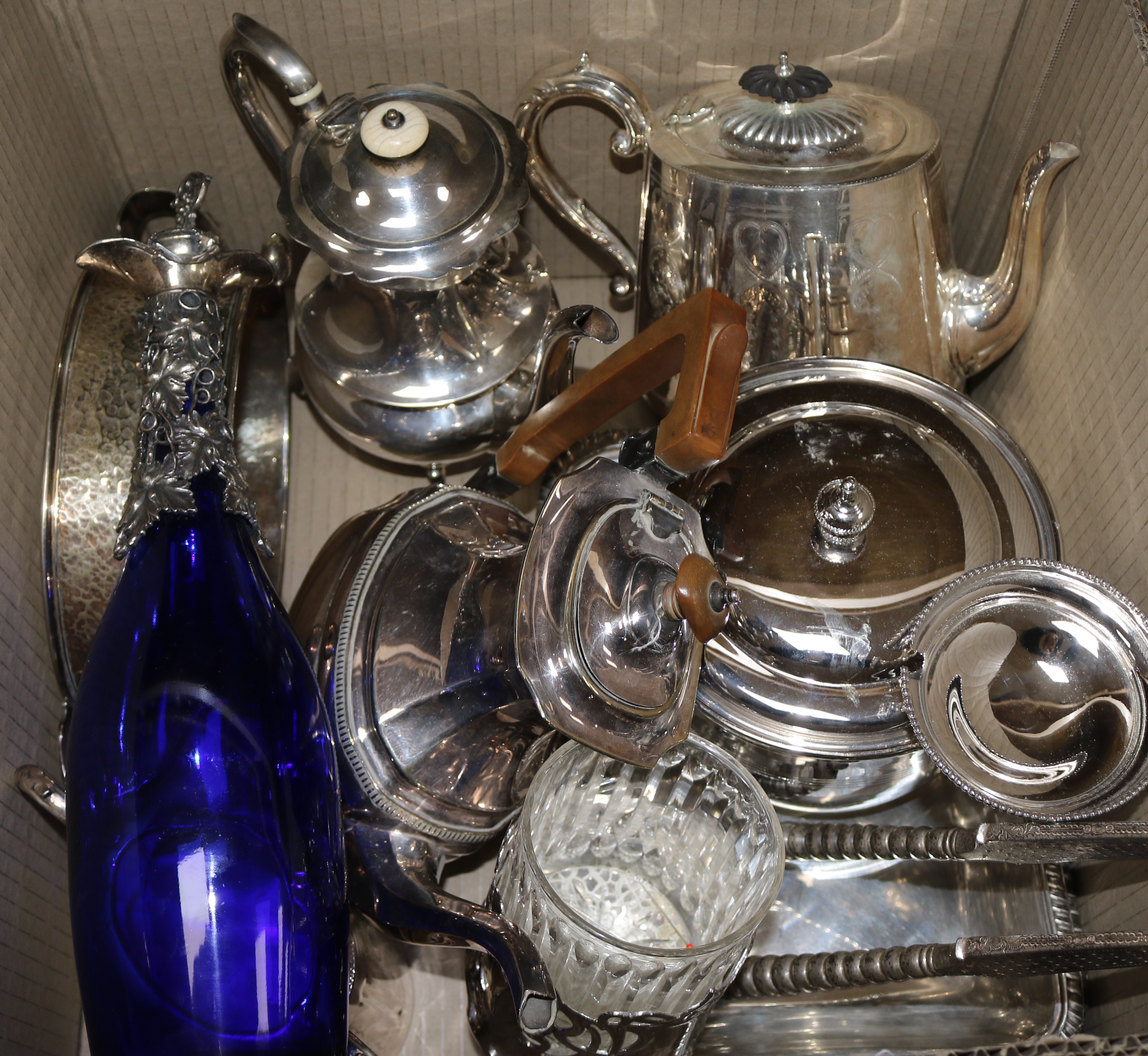 A group of silver plated wares