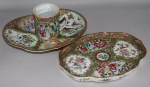 A 19th Century Chinese Famille Rose mug and 2 dishes (3)