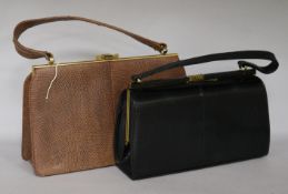2 lizard ladies handbags in a Mappin & Webb box