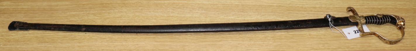 Late WWII officers sword, makers mark on back of blade
