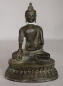 An Indian bronze buddha