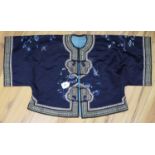 A Chinese midnight blue silk jacket