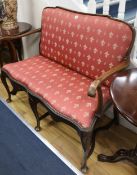 A George I style walnut chair back sofa, W.115cm