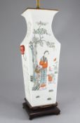 A Chinese famille rose vase, Republic period, converted to a lamp