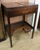 An Edwardian mahogany washstand, W.63cm