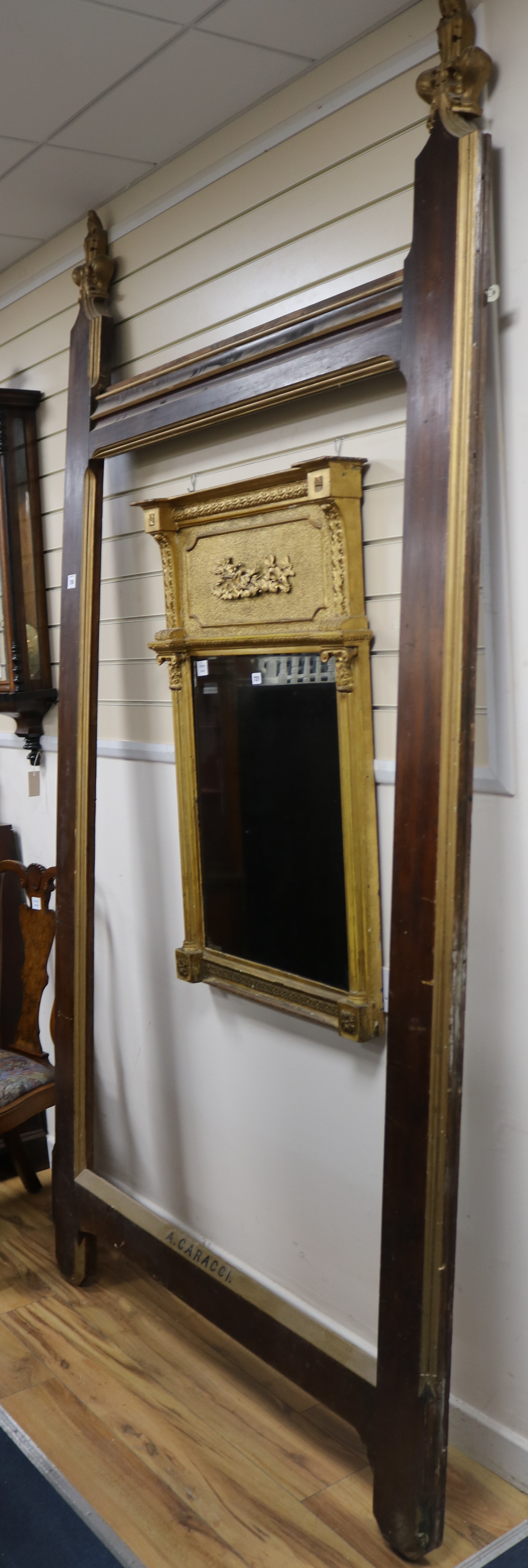 A large wooden picture frame