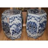 Pair of Chinese blue and white garden seats- a.f