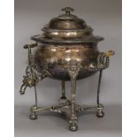 A Regency Sheffield plated two handled tea urn, height 43cm