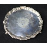 A George II silver salver by William Peaston, London, 1752, 9in, 15 oz.