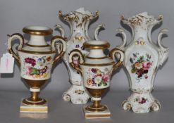 Two pairs of Victorian urns
