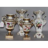 Two pairs of Victorian urns