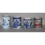 Four Chinese export mugs, Qianlong period