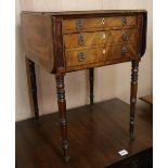 A late Regency inlaid mahogany work table, fitted two drawers, W.48cm