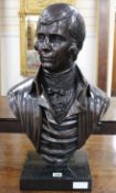 A bronze bust of Robert Burns