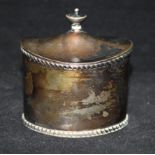 A George V silver caddy by Stokes & Ireland Ltd, Chester, 1913, 3.5in.