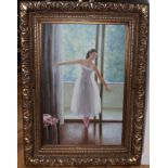 W. Chayton, oil on canvas, study of a ballerina, 90 x 60cm