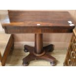 A William IV rosewood card table, W.84cm