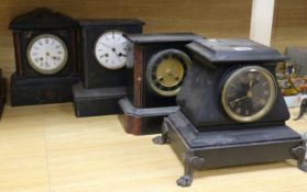 4 black marble mantel clocks