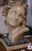 An unsigned wax bust