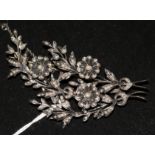 A 19th century silver and seed pearl spray brooch, 3.5in.