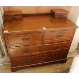 An Edwardian walnut dressing chest, W.106cm