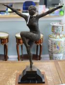 After Demetre Chiparus. A bronze Art Deco style figure "The Dancer of Kapurthala", 77cm