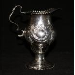 A George III silver inverted pyriform cream jug, 2.6ozs