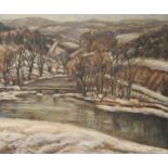 L. T. Horne, oil on canvas, winter landscape, signed, 50 x 60cm