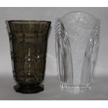 Two Art Deco style glass vase