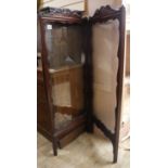 A late Victorian mahogany two fold screen, with glazed panels, each panel W.51cm H.133cm