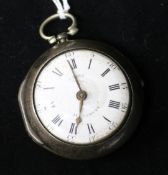 A George III silver pair cased keywind verge pocket watch by John Stone, Aylesbury.
