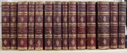 Dickens, Charles - The Works, 14 vols, 8vo, half morocco with marbled boards, Chapman and Hall,