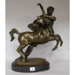 After Clodion. A bronze centaur and maiden, height 42cm