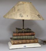 A novelty 'book' table lamp