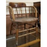 A late 19th century spindle back chair