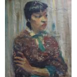 Italian School, 20th century, oil on canvas, portrait of a woman, 60 x 50cm