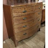 A Regency inlaid mahogany bowfront chest, W.106cm