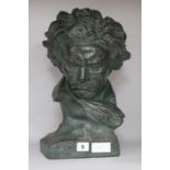 A terracotta bust of Beethoven signed Cipriani