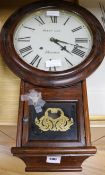 A 19th American rosewood drop dial wall clock, by Henry Lee of Boxton