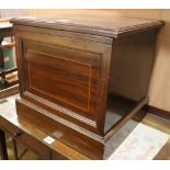 An inlaid mahogany commode, W.50cm