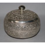 A Sri Lankan silver lidded bowl