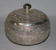 A Sri Lankan silver lidded bowl