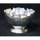 A small Edwardian silver rose bowl by Barker Brothers, Chester, 1906, 4.5in.
