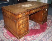 A mahogany pedestal desk, W.157cm