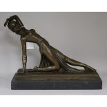 After Demetre Chiparus. A bronze Art Deco style figure of an exotic Egyptian dancer, height 27cm