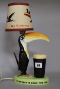 Guinness Toucan lamp with shade