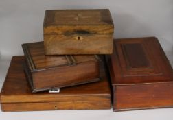 A collection of 4 wooden boxes