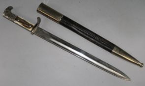 German police bayonet scabbard, makers mark Weyersberg Solingen