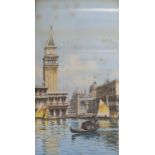 Marangoni - a pair of watercolours of Venice signed, Gladwell & Co labels verso, 30 x 15cm.